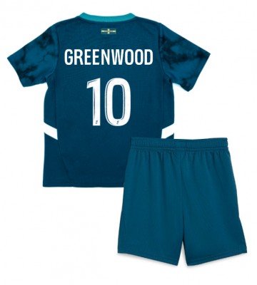 Olympique de Marseille Mason Greenwood #10 Borta Kläder Barn 2024-25 Kortärmad (+ Korta byxor)